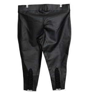 Torrid Faux Leather Leggings w/ Lace Cutout Detail Women Size 1/XL